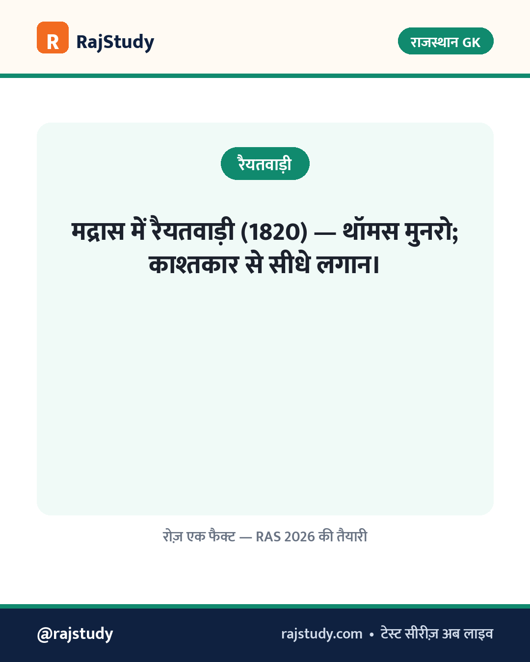 राजस्थान GK इन्फोग्राफिक